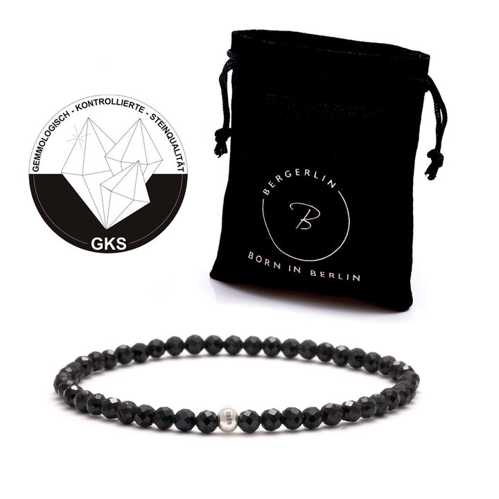 Tourmaline Natural Stone Pearl Bracelet with Silver Pearl