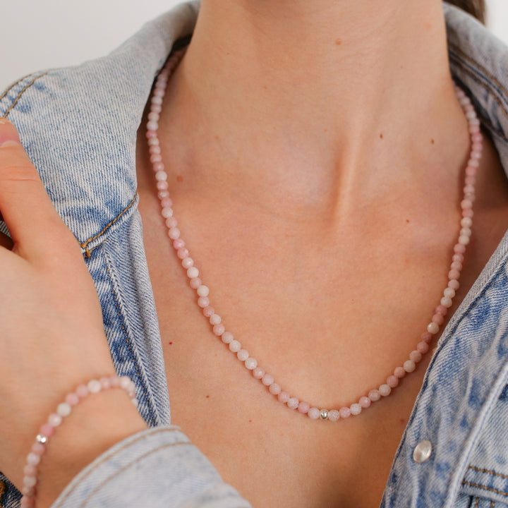 Opal Naturstein Perlen Halskette mit Verschluss