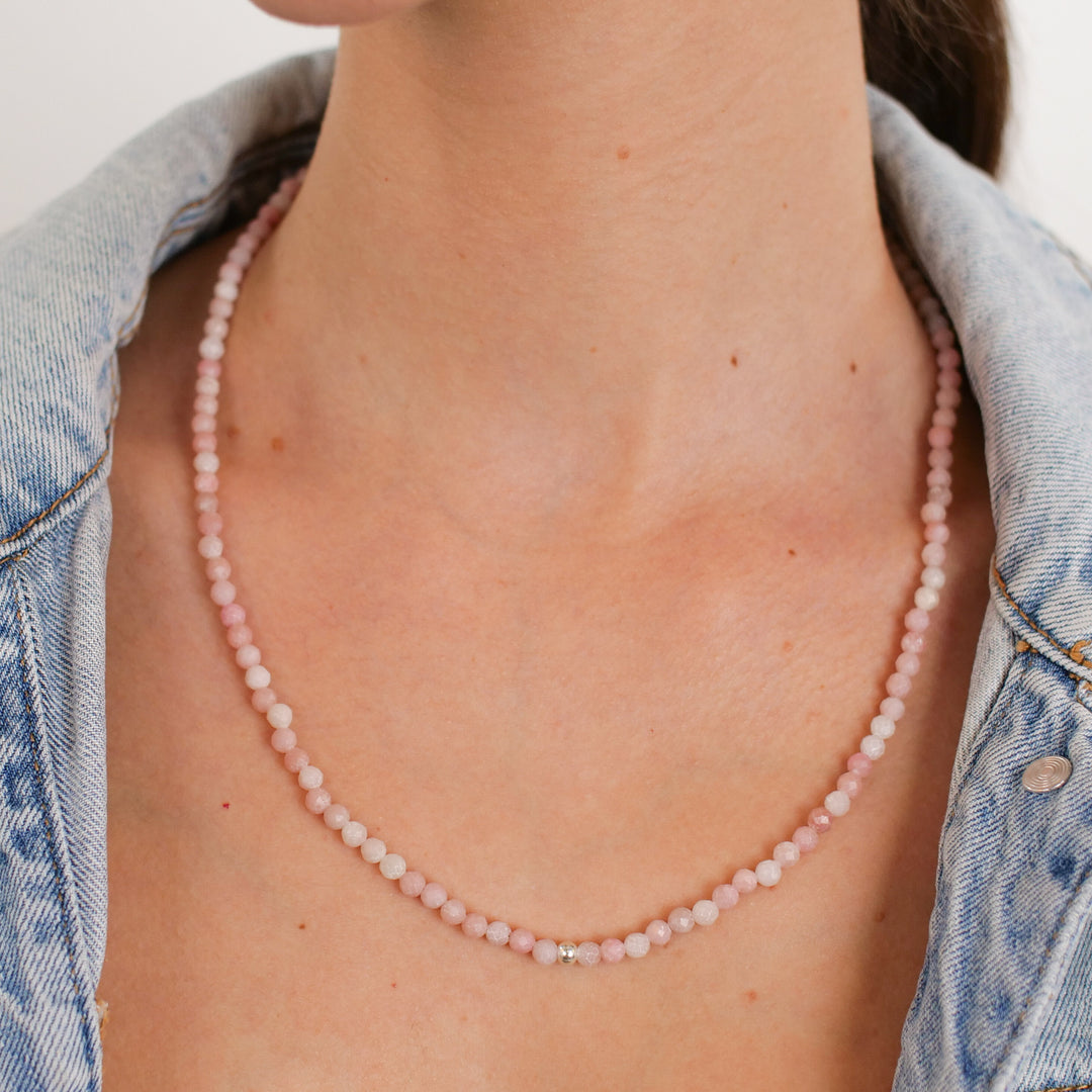Opal Naturstein Perlen Halskette mit Verschluss