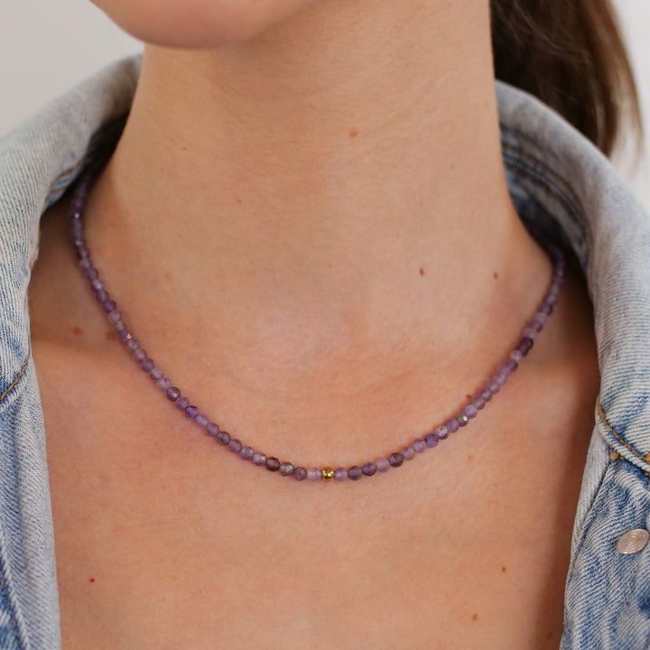 Amethyst Natural Stone Pearl Necklace