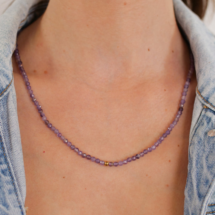 Amethyst Natural Stone Pearl Necklace
