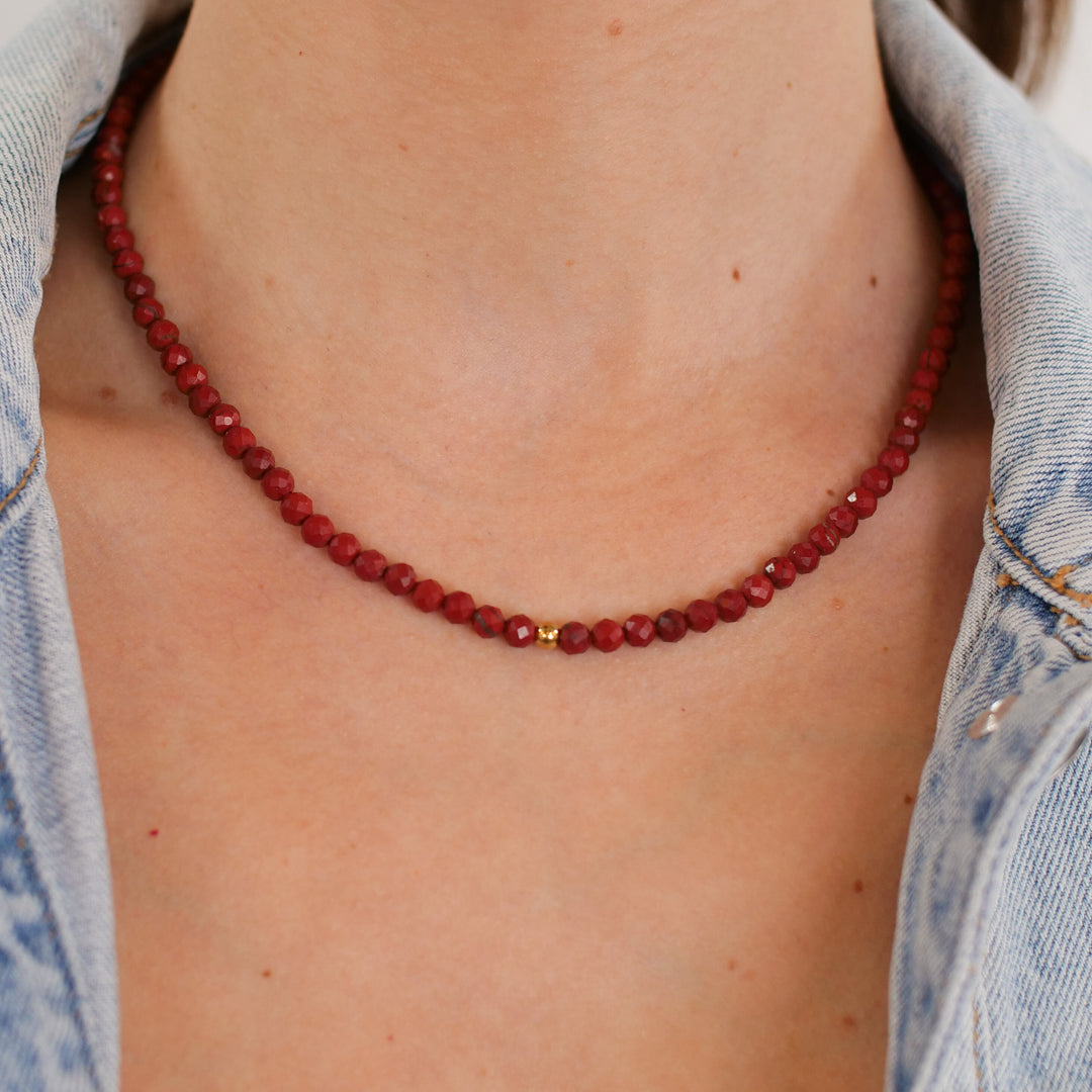 Jasper Natural Stone Pearl Necklace