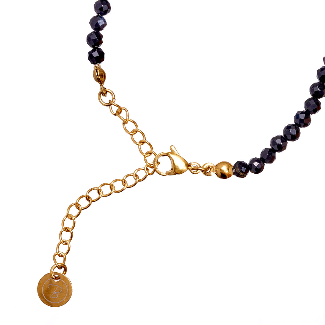 Onyx Natural Stone Pearl Necklace (Agate Color Treated)