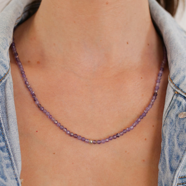 Amethyst Natural Stone Pearl Necklace