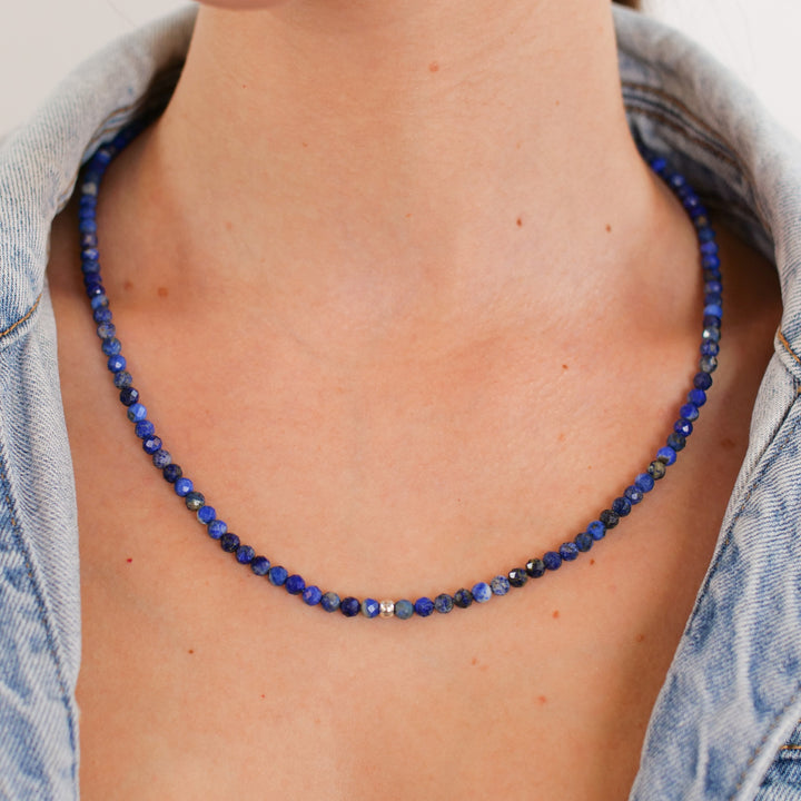Lapislazuli Natural Stone Pearl Necklace
