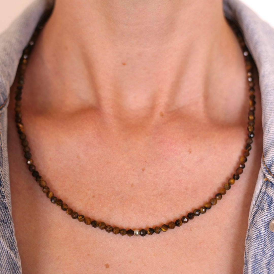 Tiger Eye Natural Stone Pearl Necklace