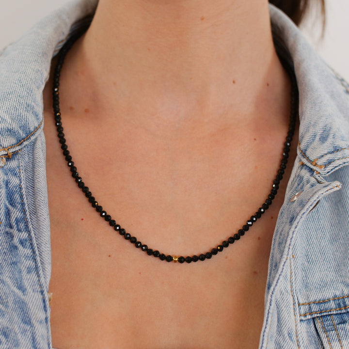 Onyx Natural Stone Pearl Necklace (Agate Color Treated)