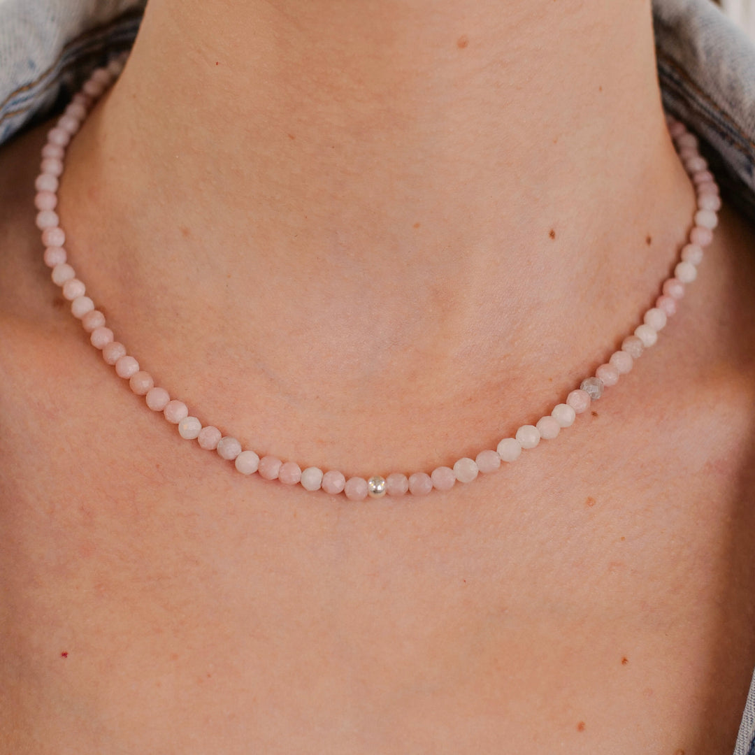 Opal Naturstein Perlen Halskette mit Verschluss
