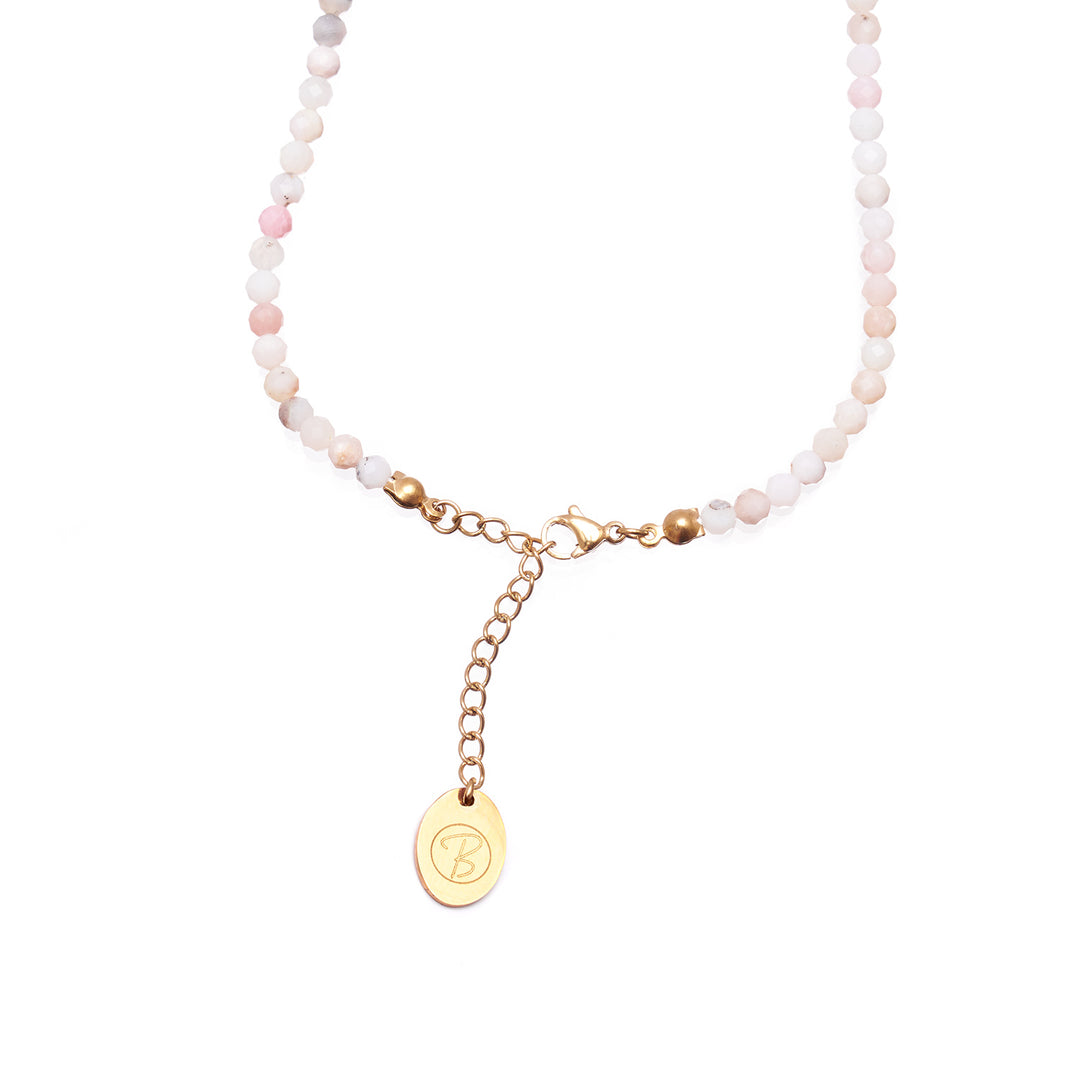 Opal Naturstein Perlen Halskette mit Verschluss