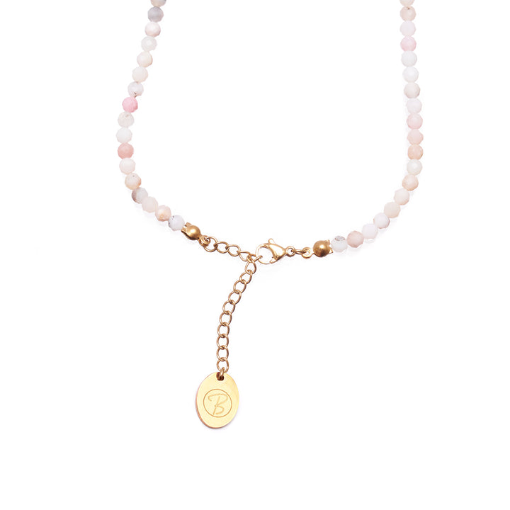 Opal Naturstein Perlen Halskette mit Verschluss