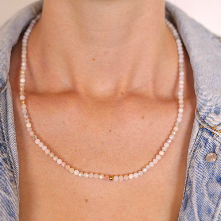 Opal Naturstein Perlen Halskette mit Verschluss
