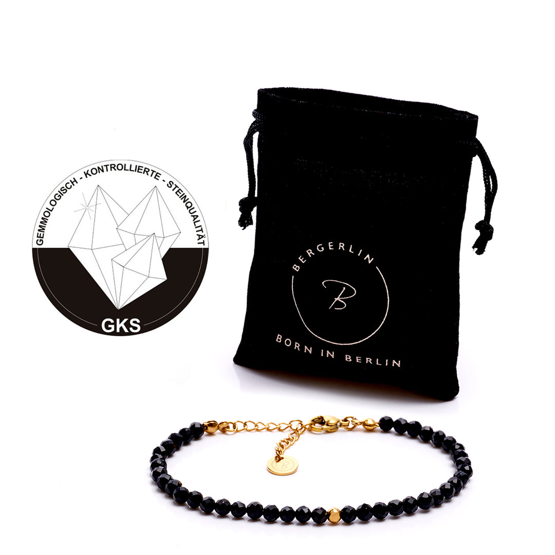 Obsidian Naturstein Perlen Armband mit Verschluss