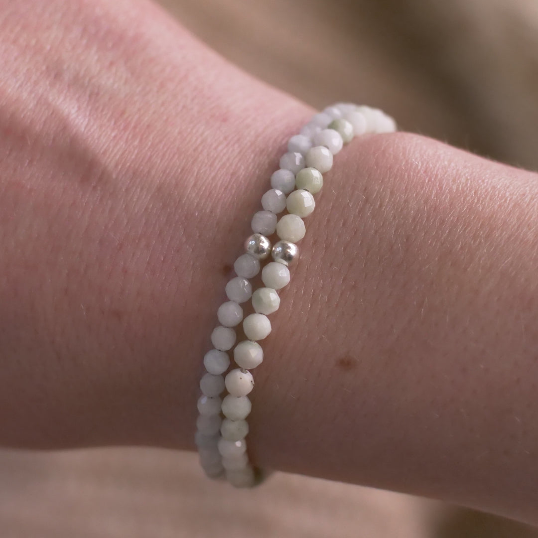 Jade Naturstein Perlen Armband mit Verschluss