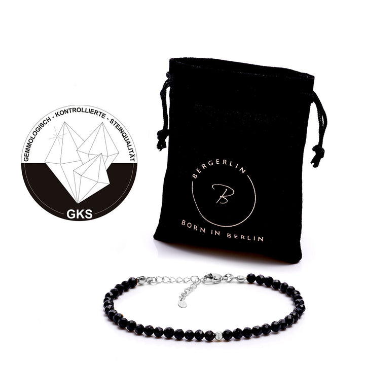 Obsidian Naturstein Perlen Armband mit Verschluss