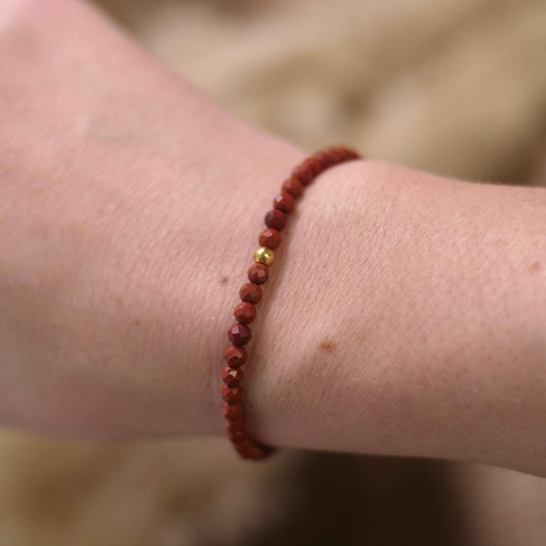 Jaspis Naturstein Perlen Armband mit Verschluss