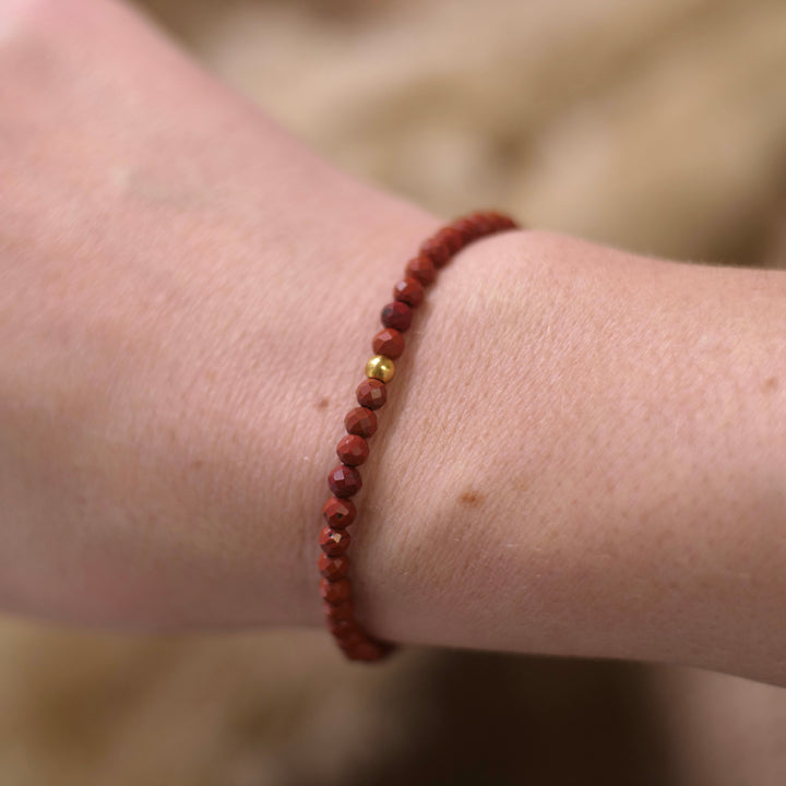 Jaspis Naturstein Perlen Armband mit Verschluss