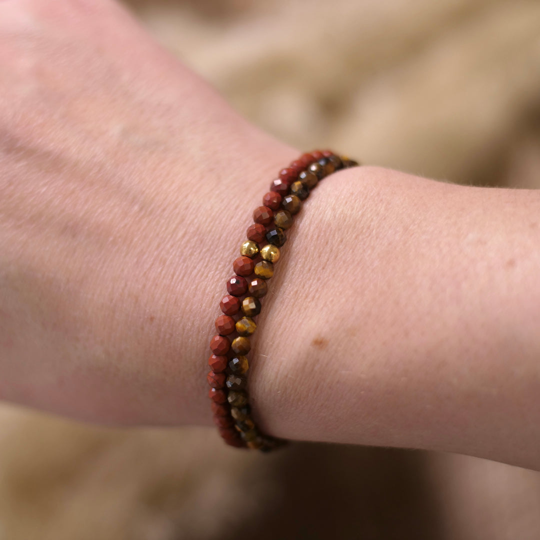 Jaspis Naturstein Perlen Armband mit Verschluss