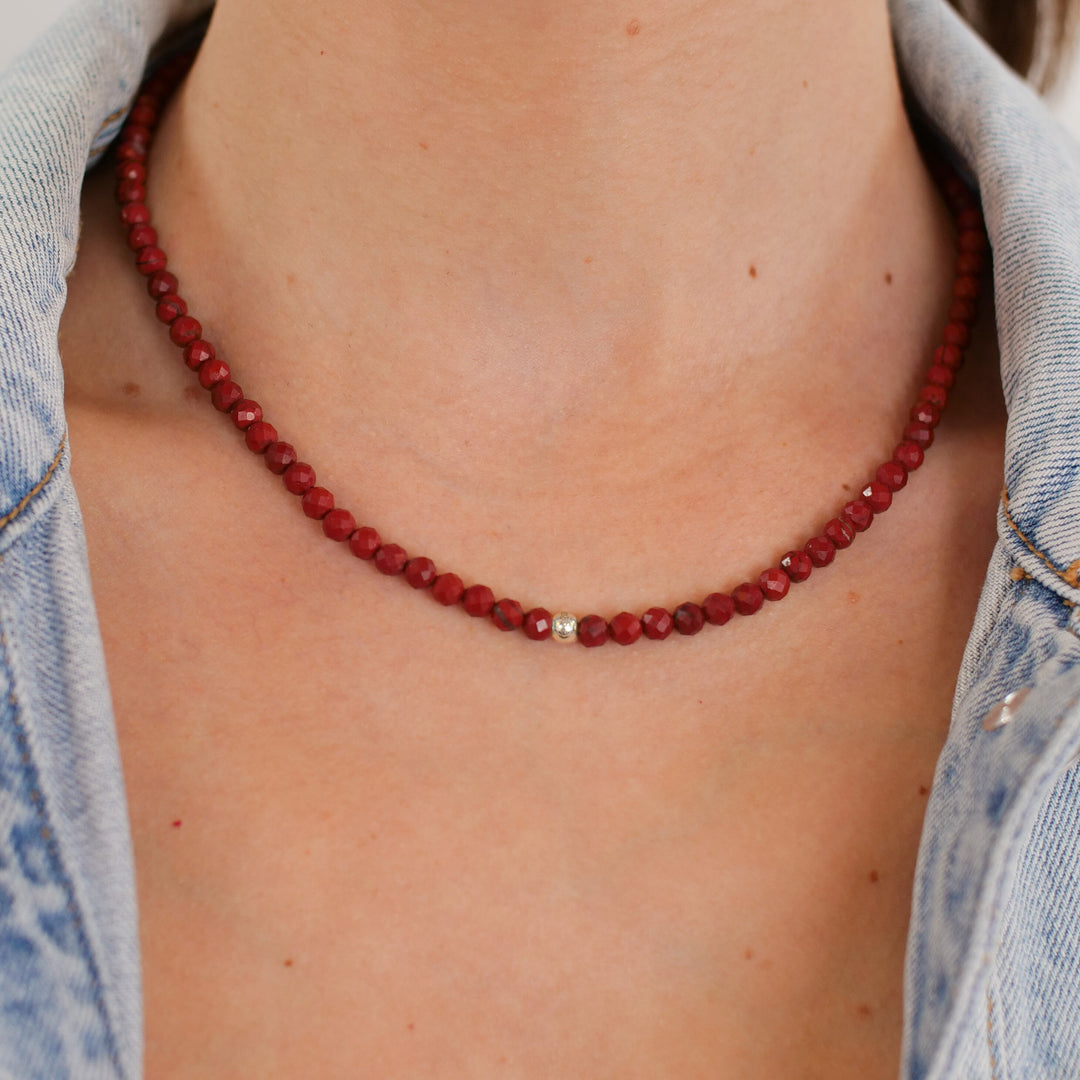 Jasper Natural Stone Pearl Necklace