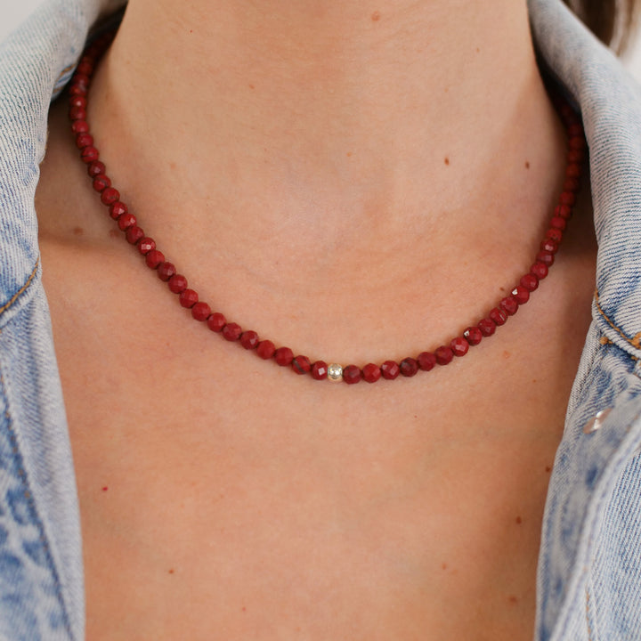 Jasper Natural Stone Pearl Necklace