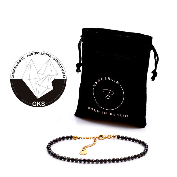 Obsidian Natural Stone Pearl Anklet with Clasp