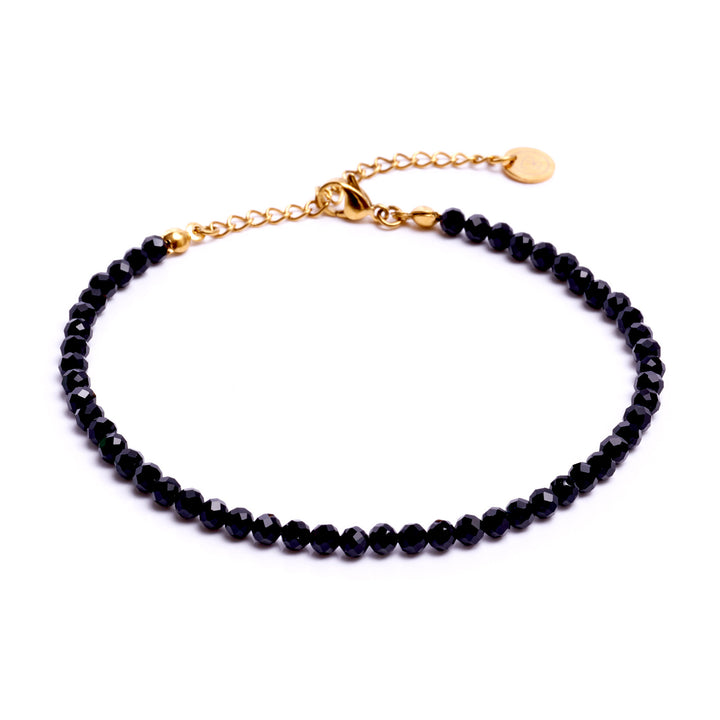 Onyx Naturstein Perlen Fußkette mit Verschluss (Achat farblich beh.)