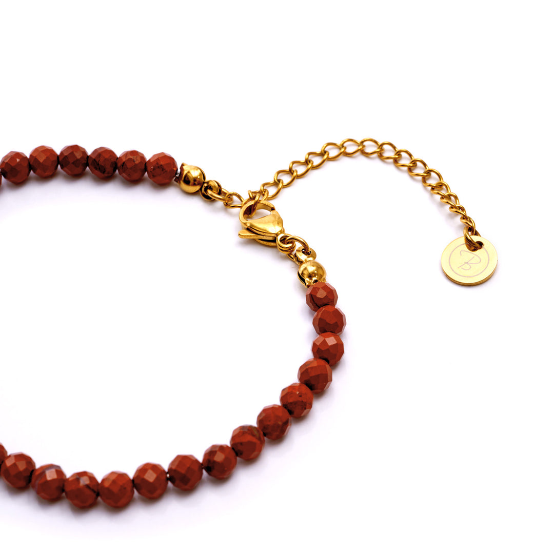 Jasper Natural Stone Pearl Anklet with  Clasp