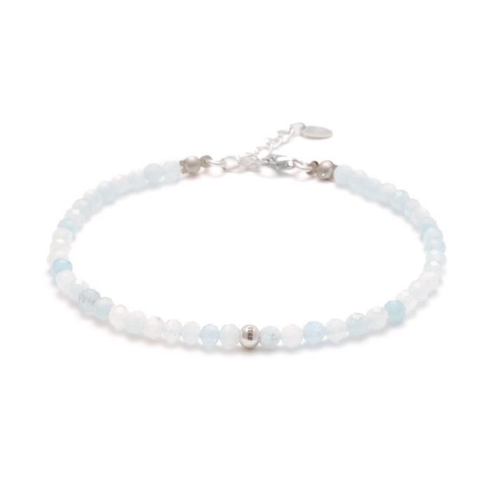 Aquamarin Naturstein Perlen Armband mit Verschluss