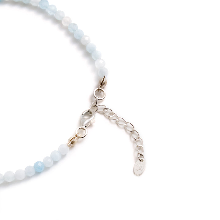 Aquamarin Naturstein Perlen Armband mit Verschluss