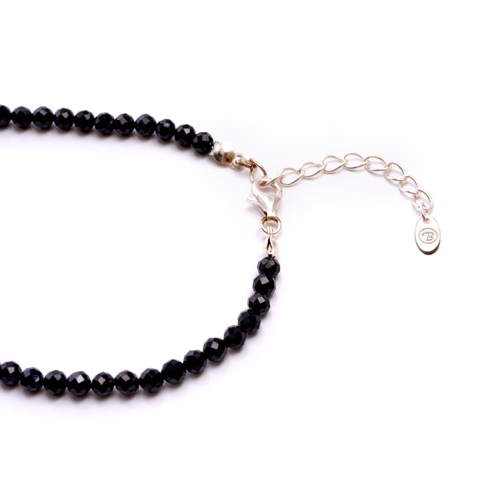 Obsidian Natural Stone Pearl Anklet with Clasp
