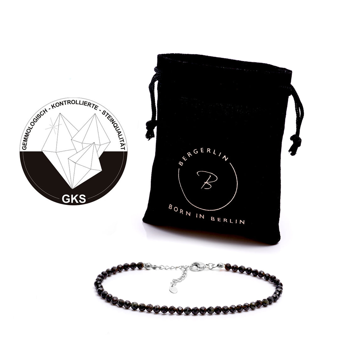 Obsidian Natural Stone Pearl Anklet with Clasp