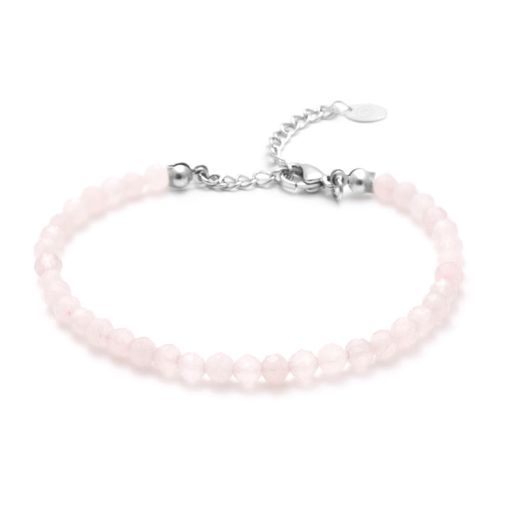 Rose Quartz Natural Stone Pearl Anklet with Clasp (Quartzite, Color Treated)