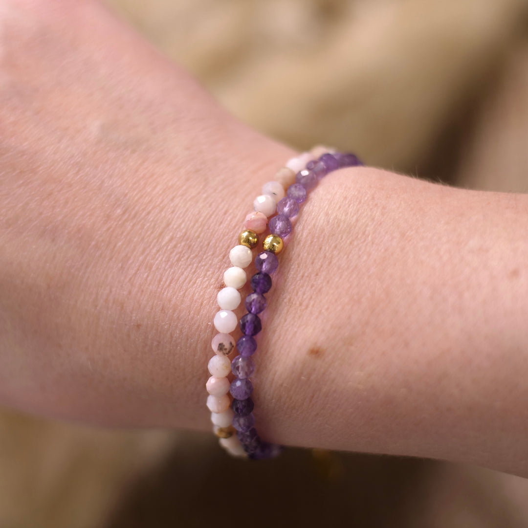 Amethyst Naturstein Perlen Armband mit Verschluss