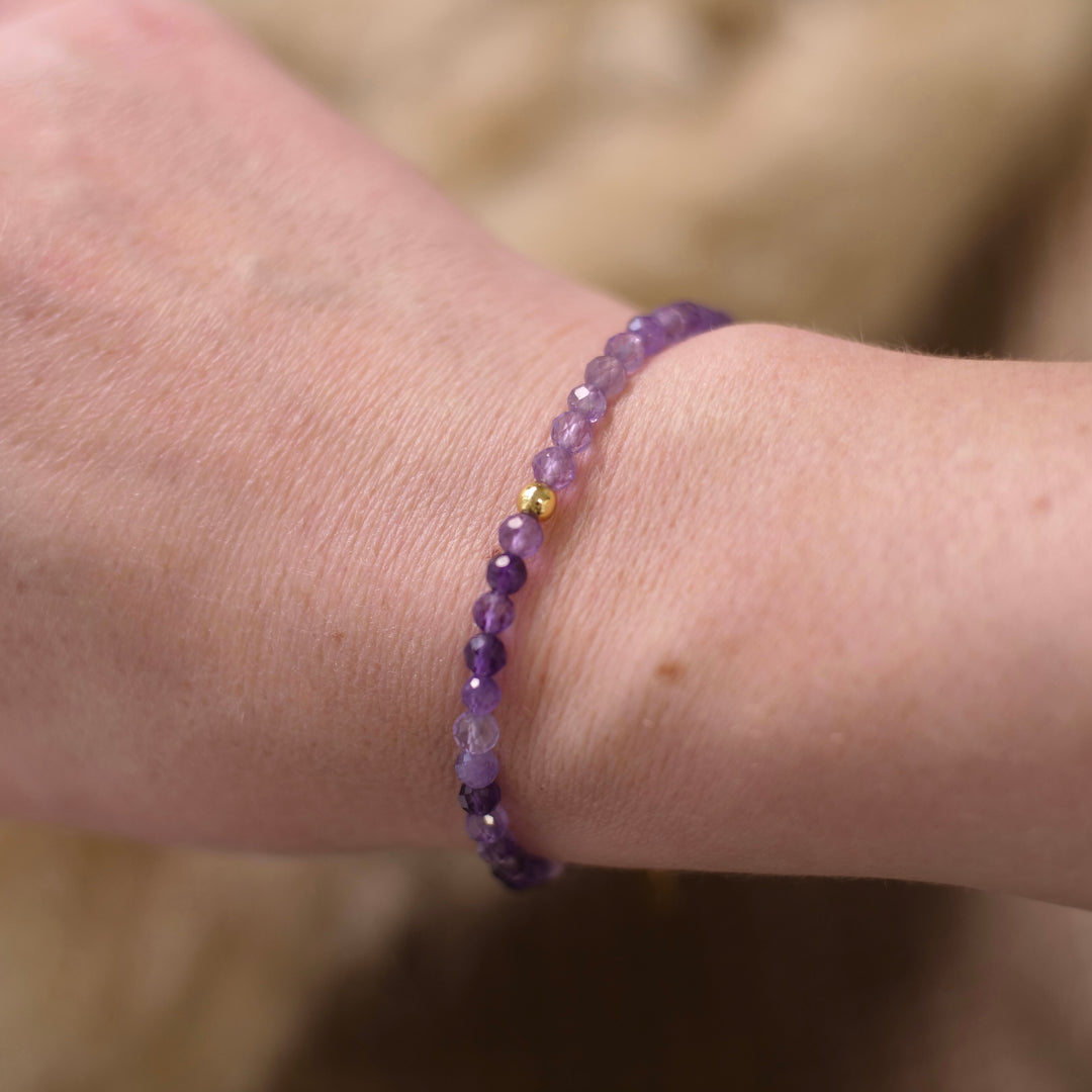 Amethyst Naturstein Perlen Armband mit Verschluss