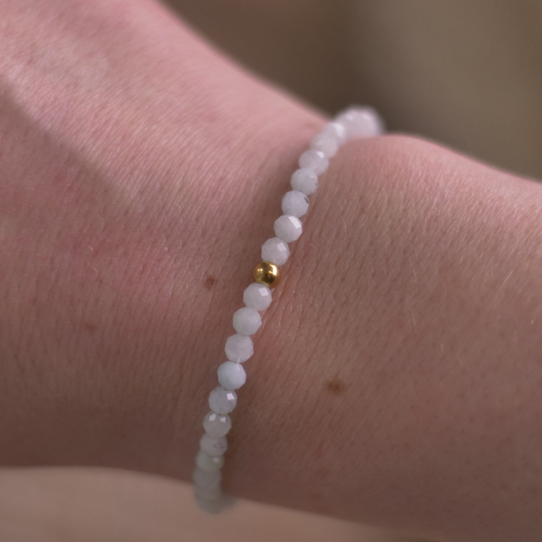 Aquamarin Naturstein Perlen Armband mit Verschluss