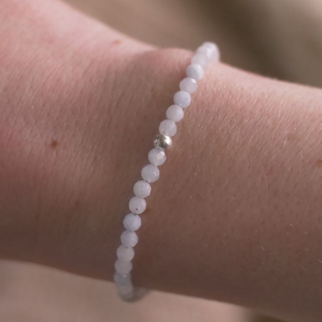 Aquamarin Naturstein Perlen Armband mit Verschluss