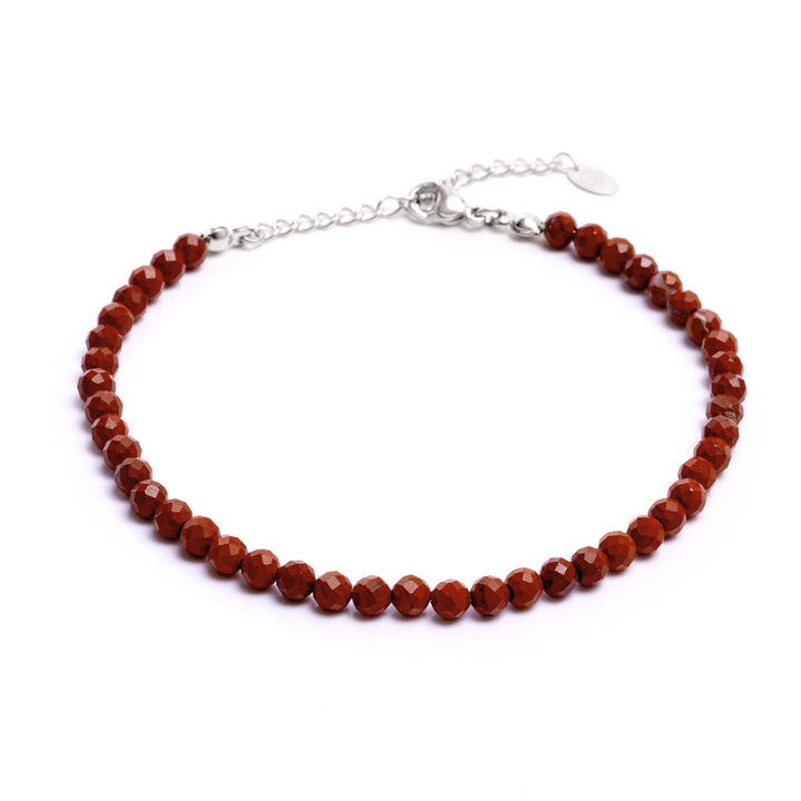 Jasper Natural Stone Pearl Anklet with  Clasp