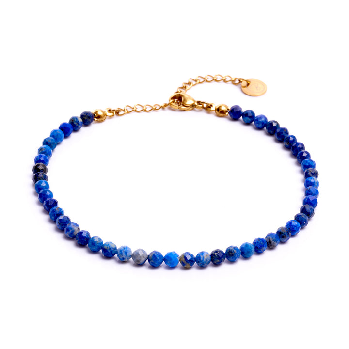 Lapislazuli Naturstein Perlen Fußkette mit Verschluss