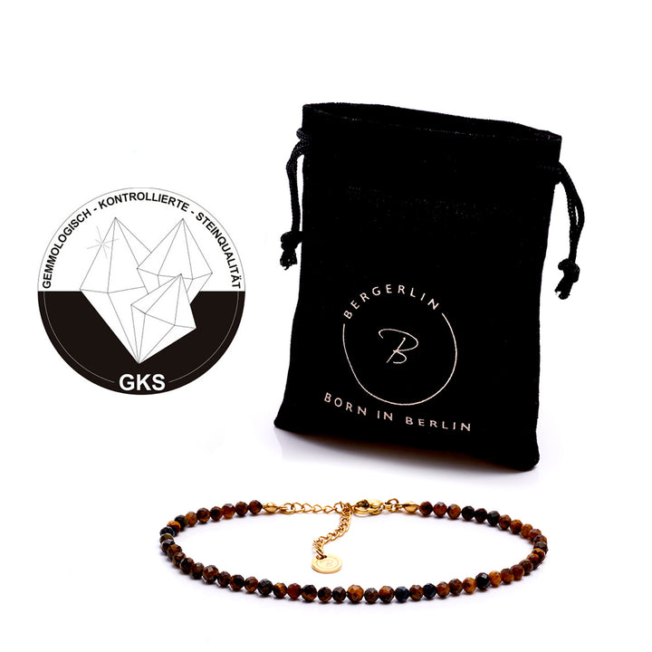 Tiger Eye Natural Stone Pearl Anklet with Clasp