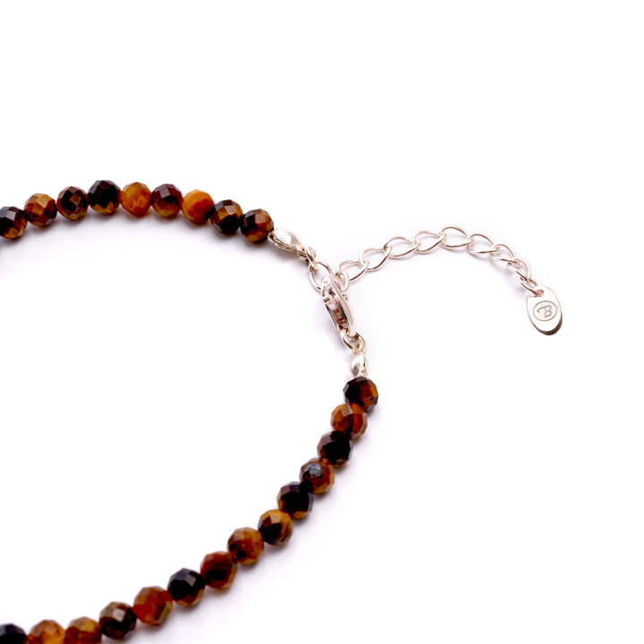 Tiger Eye Natural Stone Pearl Anklet with Clasp