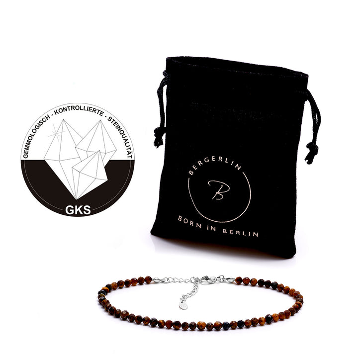 Tiger Eye Natural Stone Pearl Anklet with Clasp