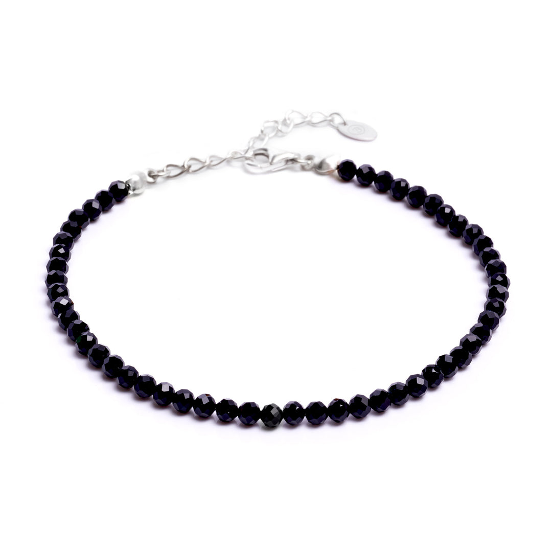 Onyx Naturstein Perlen Fußkette mit Verschluss (Achat farblich beh.)