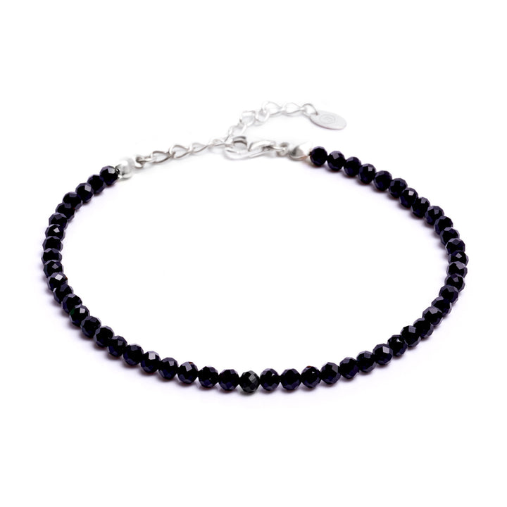 Onyx Naturstein Perlen Fußkette mit Verschluss (Achat farblich beh.)