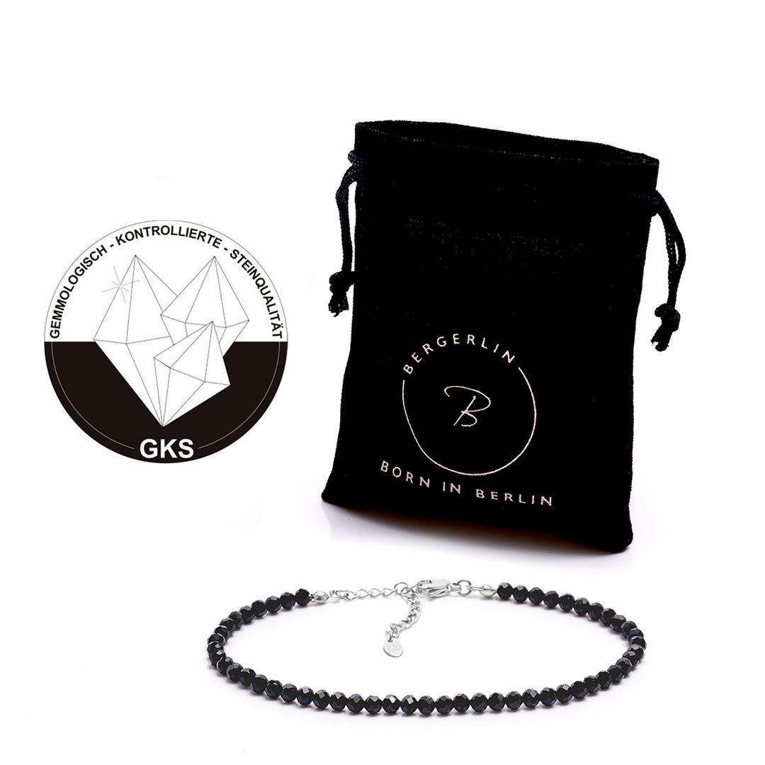 Onyx Naturstein Perlen Fußkette mit Verschluss (Achat farblich beh.)