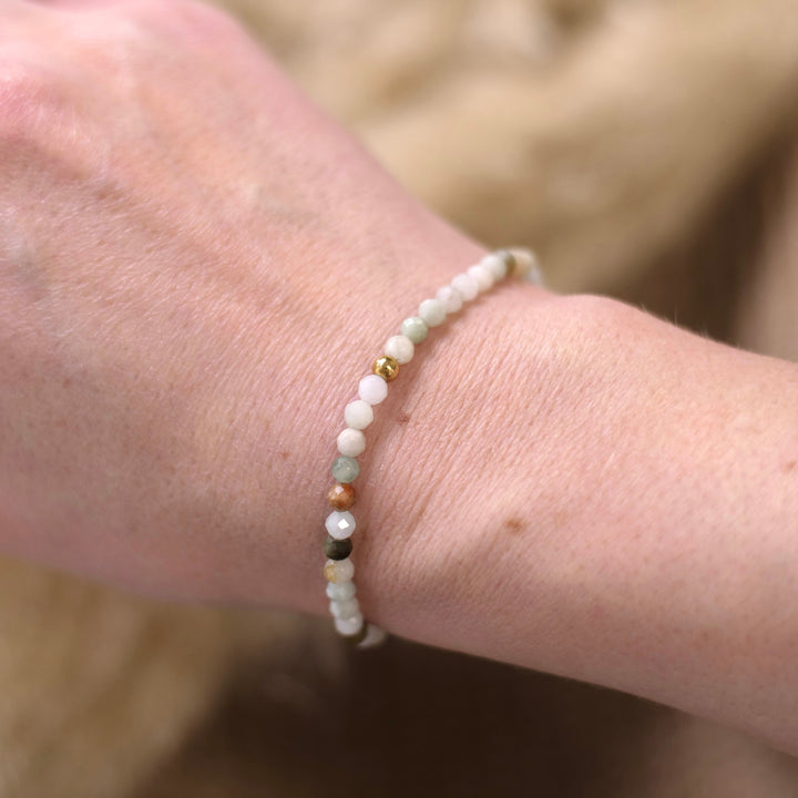 Jade Naturstein Perlen Armband mit Verschluss