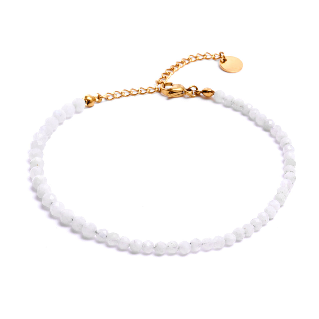 Moonstone Natural Stone Pearl Anklet with Clasp