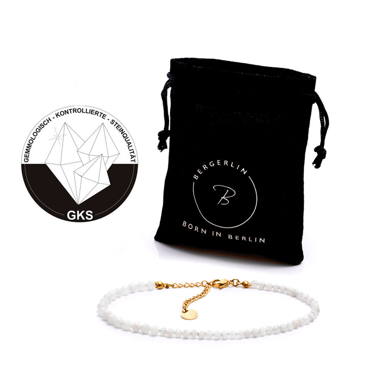 Moonstone Natural Stone Pearl Anklet with Clasp