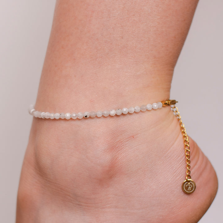 Moonstone Natural Stone Pearl Anklet with Clasp