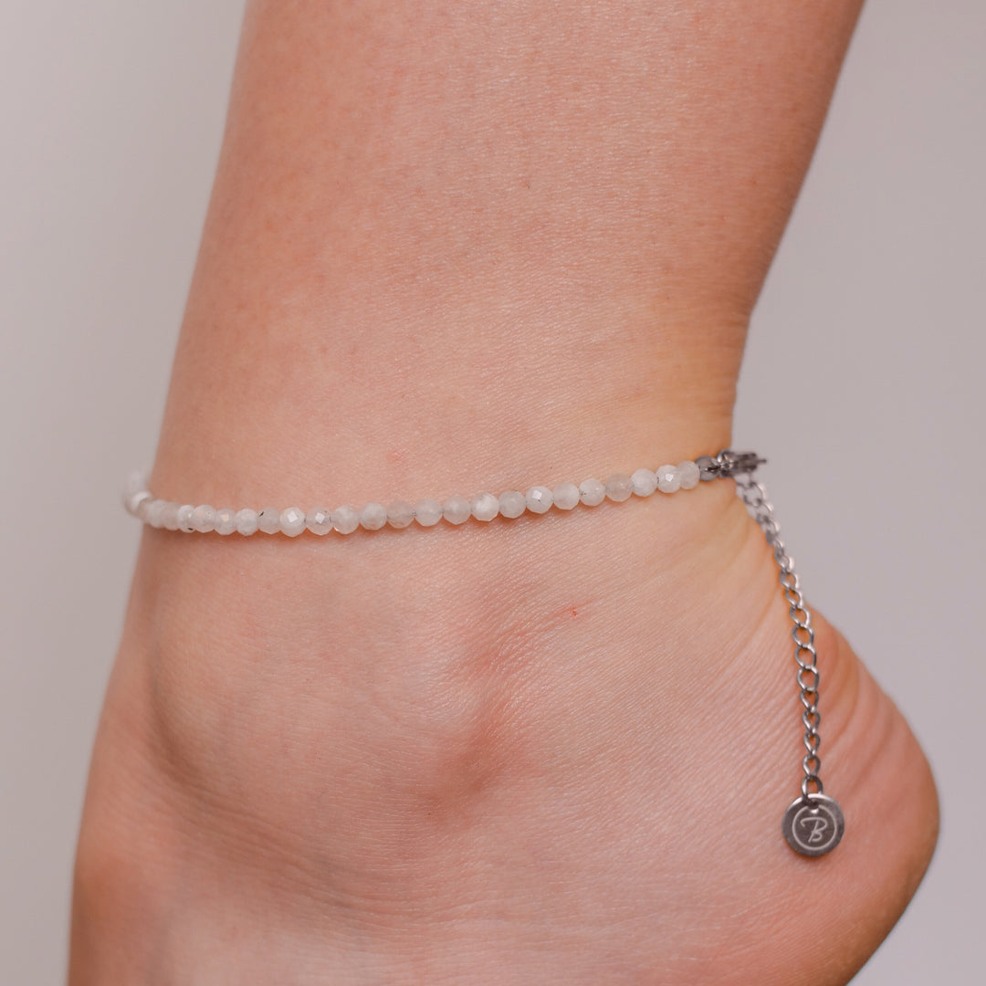 Moonstone Natural Stone Pearl Anklet with Clasp