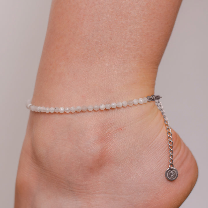 Moonstone Natural Stone Pearl Anklet with Clasp