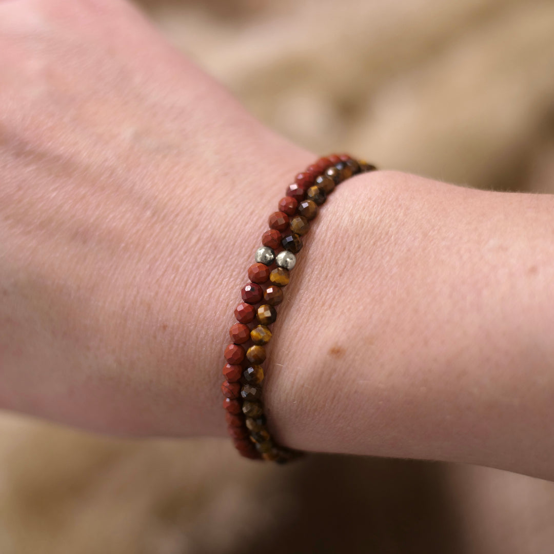 Jaspis Naturstein Perlen Armband mit Verschluss